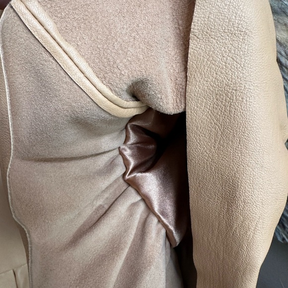 Terry Lewis Handpainted deer buttery soft tan pleated leather jacket sz MD OOAK - Picture 13 of 15